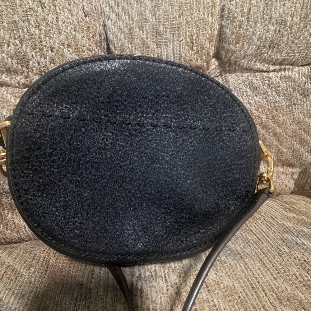 Tory Burch Black Pebbled Leather Crossbody with Tassels - Picture 4 of 4